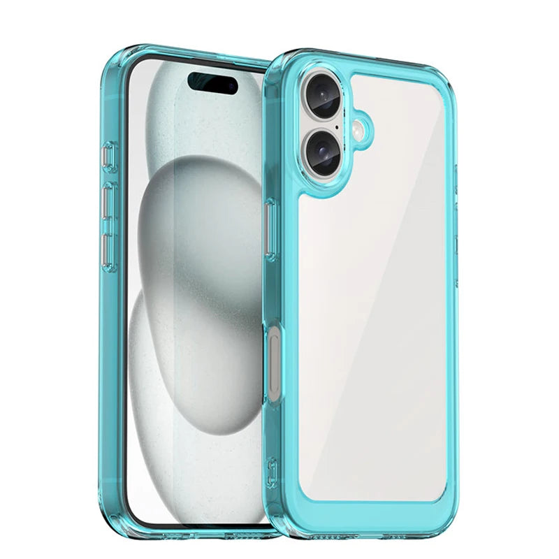 For Iphone 16 Case Iphone 16 plus Pro Max Cover Luxury Clear PC Shockproof Silicone Protective Phone Back Cover for Iphone 16