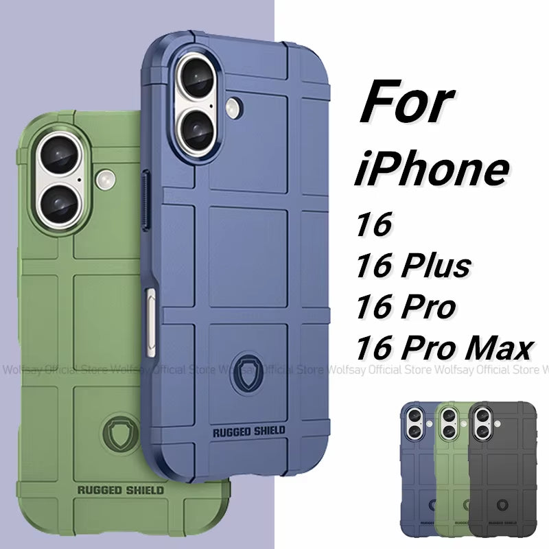 For Iphone 16 Case for Apple Iphone 16 plus 16 Pro Max Cover Shockproof Armor Rubber Protective Phone Back Cover for Iphone 16