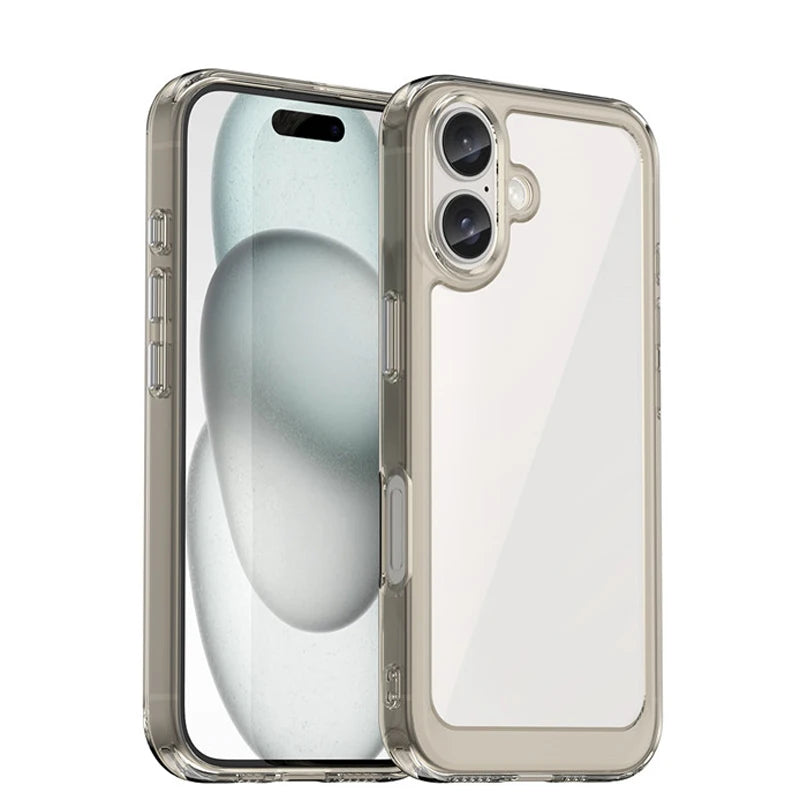 For Iphone 16 Case Iphone 16 plus Pro Max Cover Luxury Clear PC Shockproof Silicone Protective Phone Back Cover for Iphone 16